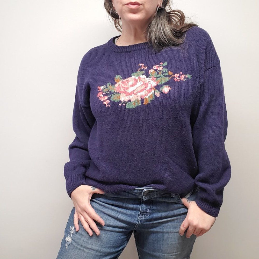 Vtg Deans of Scotland Intarsia Cottagecore Sweater - Picture 3 of 9